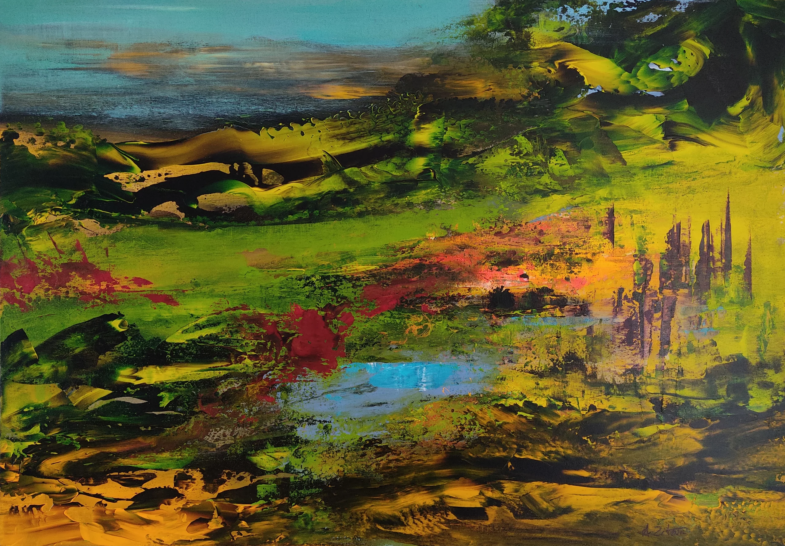 Traversée #1 Acrylique sur toile 100 x 70 cm