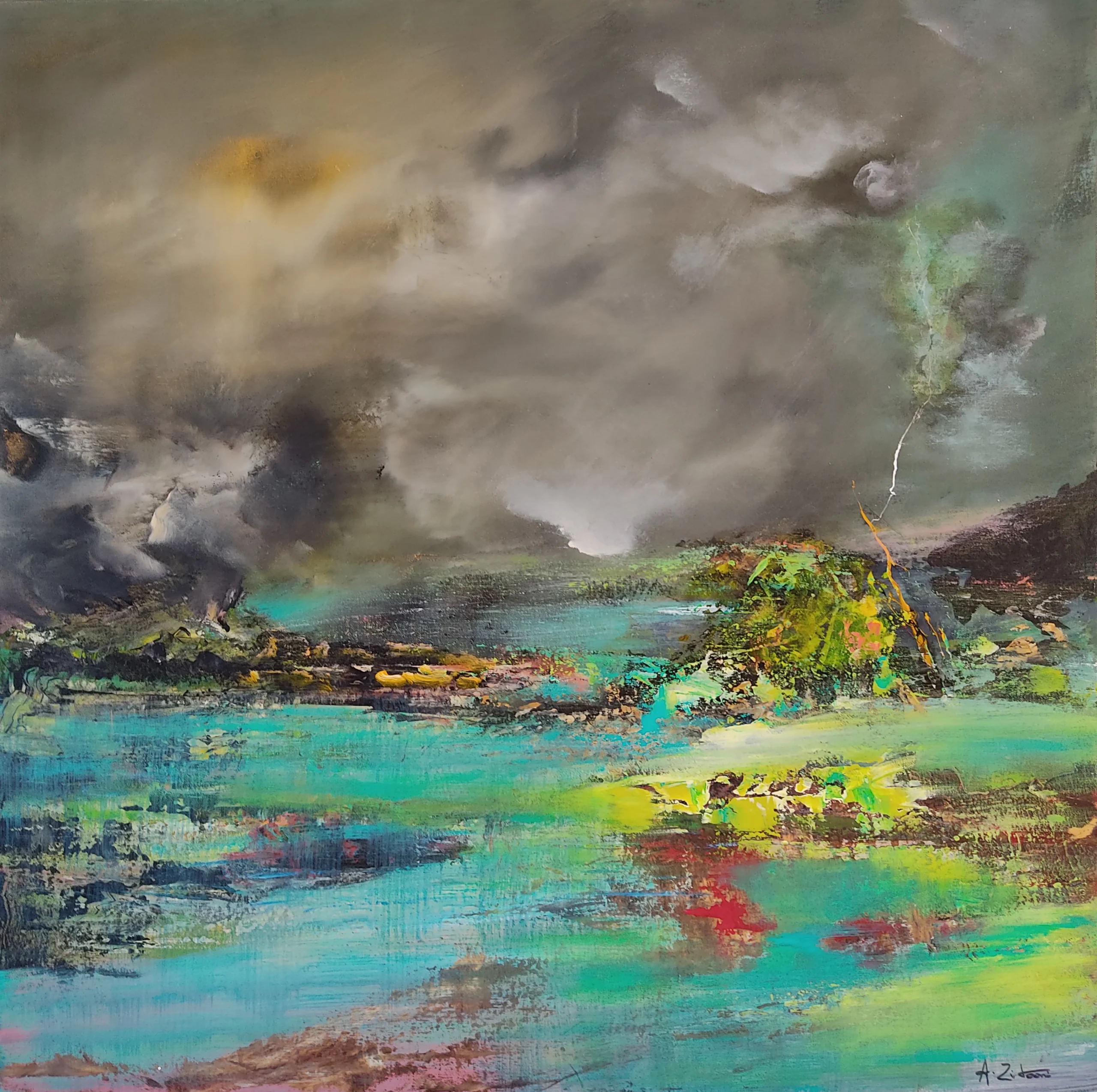 A251020Z Acrylique sur toile 90 x 90cm A251020Z<br />
Acrylique sur toile<br />
90 x 90cm